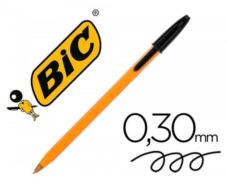 Boligrafo bic naranja fine original negro