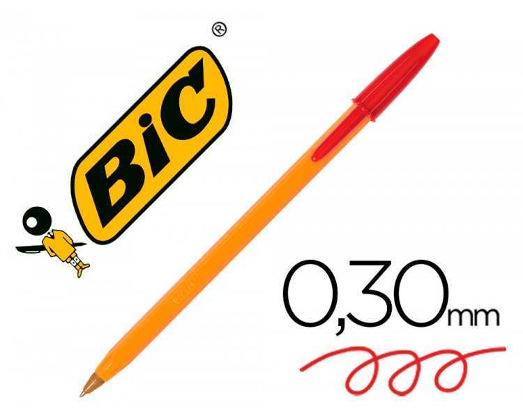 Boligrafo bic naranja fine original rojo