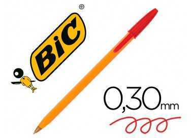 Boligrafo bic naranja fine original rojo