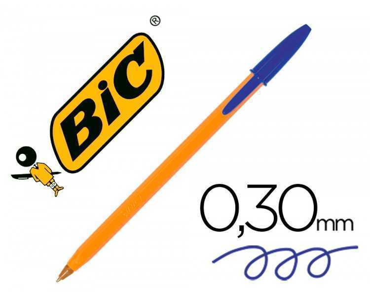 Boligrafo bic naranja fine original azul