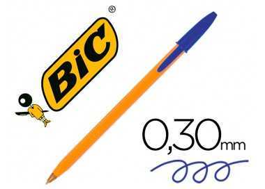 Boligrafo bic naranja fine original azul