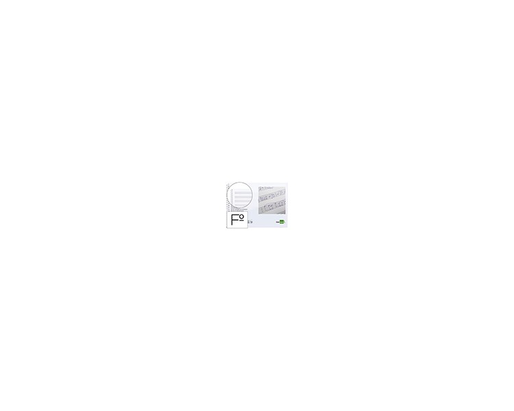 Bloc musica liderpapel pentagrama 3mm folio apaisado 20 hojas 100g/m2