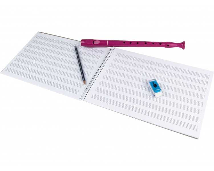 Bloc musica liderpapel pentagrama 3mm folio apaisado 20 hojas 100g/m2