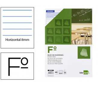 Bloc examenes liderpapel horizontal folio 40 hojas 60g/m2
