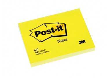 Bloc de notas adhesivas quita y pon post-it 76x102 mm con 100 hojas 657 Bloc de notas adhesivas quita y pon post-it 76x102 mm con 100 hojas 657