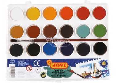 Acuarela jovi 18 colores con pincel estuche de plastico