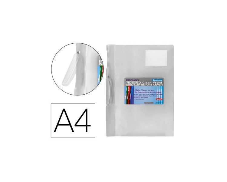 Carpeta beautone dossier pinza lateral 48384 polipropildin-a4 incolora pinza giratori-pack de 10 retractilado