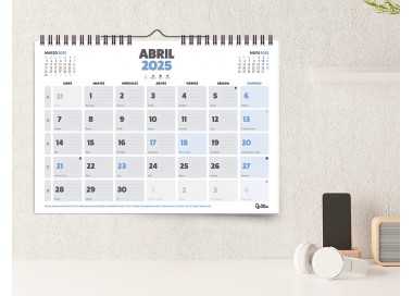 Calendario pared liderpapel clasico 2025 espiral 44x32 cm papel 128 gr