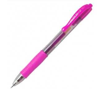 Boligrafo pilot g-2 rosa tinta gel retractil sujecion de caucho