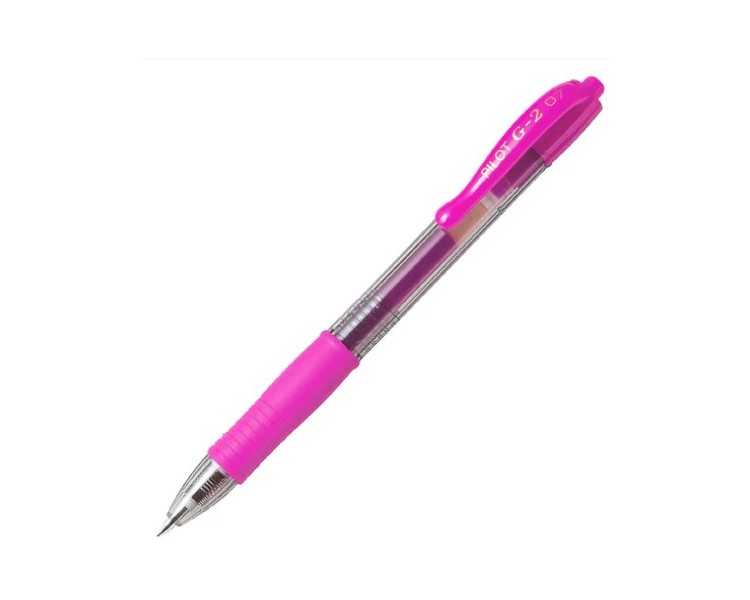 Boligrafo pilot g-2 rosa tinta gel retractil sujecion de caucho