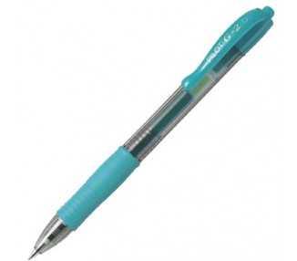 Boligrafo pilot g-2 azul turquesa tinta gel retractil sujecion de caucho