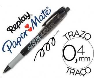 Boligrafo replay negro con goma de borrar