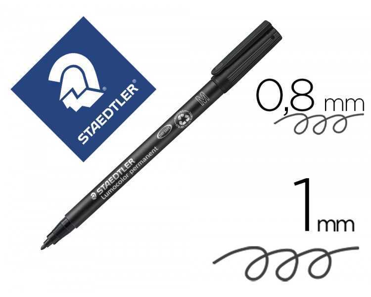Rotulador staedtler lumocolor retroproyeccion punta de fibrapermanente 317-9 negro punta media redonda 0.8-1 mm