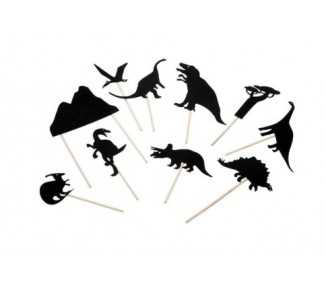 Juego mideer titeres de sombras dinosaurios