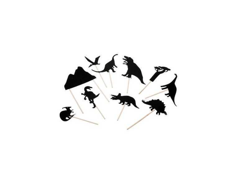 Juego mideer titeres de sombras dinosaurios