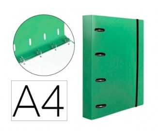 Carpeta con recambio liderpapel a4 cuadro 5mm 100 hojas 80g polipropileno 4 anillas 40mm verde manzana