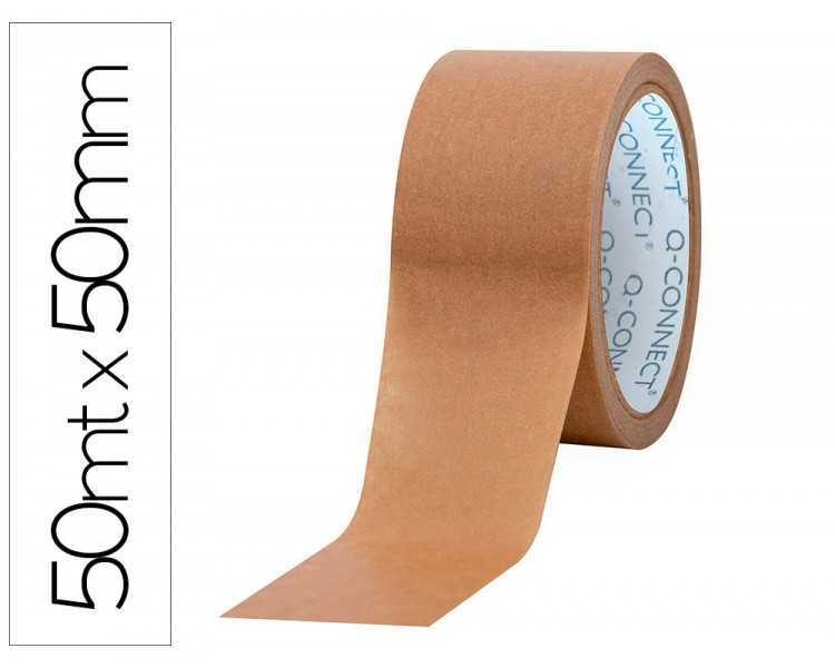 Cinta adhesiva q-connect kraft 50mt x 50 mm para embalaje