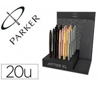 Boligrafo parker jotter xl monocromo expositor de 20 unidades surtidas