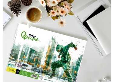 Bloc dibujo liderpapel artistico urban espiral 230x325mm 20 hojas 130g/m2 sin recuadro perforado
