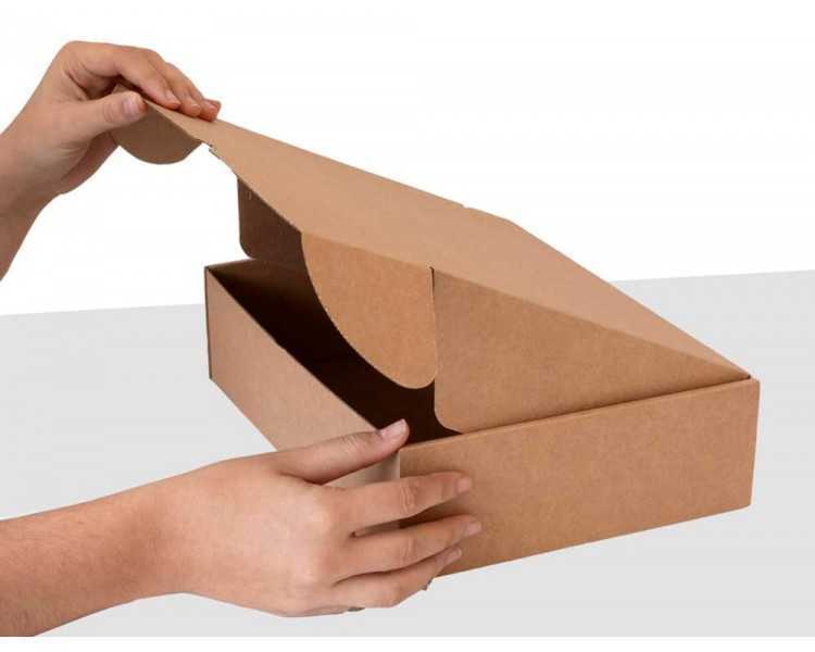 Caja automontable q-connect para e-commerce y regalo carton reciclado canal simple 3 mm kraft 430x320x150 mm