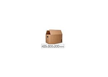 Caja para embalar q-connect americana con fondo automaticoy asas carton canal simple 5 mm color kraft 425x300x200 mm Caja para embalar q-connect americana con fondo automaticoy asas carton canal simple 5 mm color kraft 425x300x200 mm