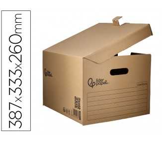Cajon contenedor liderpapel carton manual para 3 cajas archivo def. folio / 3 archivadores a-z 387x333x260mm