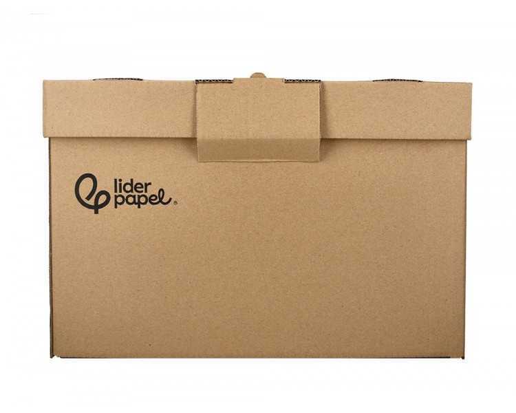 Cajon contenedor liderpapel carton manual para 3 cajas archivo def. folio / 3 archivadores a-z 387x333x260mm
