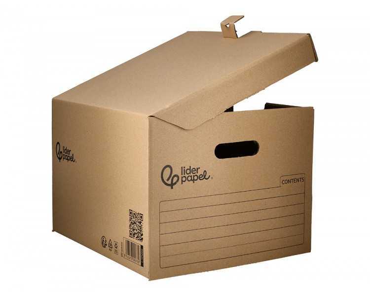 Cajon contenedor liderpapel carton manual para 3 cajas archivo def. folio / 3 archivadores a-z 387x333x260mm
