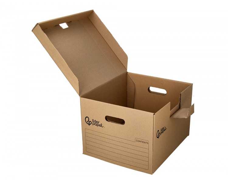 Cajon contenedor liderpapel carton manual para 3 cajas archivo def. folio / 3 archivadores a-z 387x333x260mm