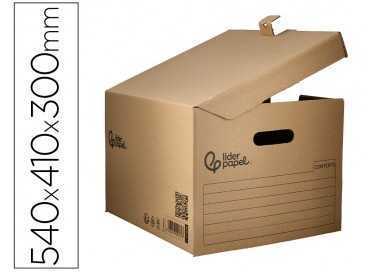 Cajon contenedor liderpapel carton manual para 5 cajas archivo def. folio / 6 archivadores a-z 540x410x300mm