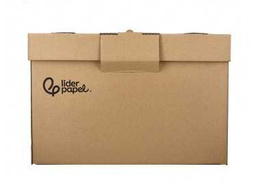 Cajon contenedor liderpapel carton manual para 5 cajas archivo def. folio / 6 archivadores a-z 540x410x300mm