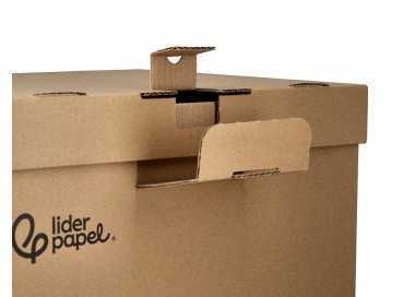 Cajon contenedor liderpapel carton manual para 5 cajas archivo def. folio / 6 archivadores a-z 540x410x300mm