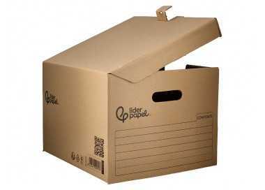 Cajon contenedor liderpapel carton manual para 5 cajas archivo def. folio / 6 archivadores a-z 540x410x300mm
