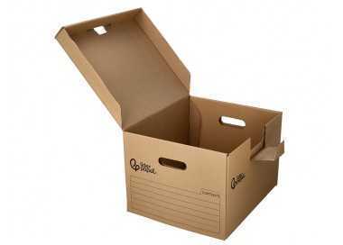 Cajon contenedor liderpapel carton manual para 5 cajas archivo def. folio / 6 archivadores a-z 540x410x300mm