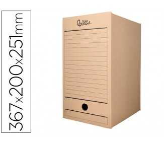 Caja archivo definitivo liderpapel folio doble ancho carton reciclado 400g/m2 lomo 200 mm kraft 367x200x251 mm