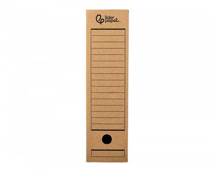 Caja archivo definitivo liderpapel folio carton reciclado 325g/m2 lomo 100 mm kraft 365x100x251 mm
