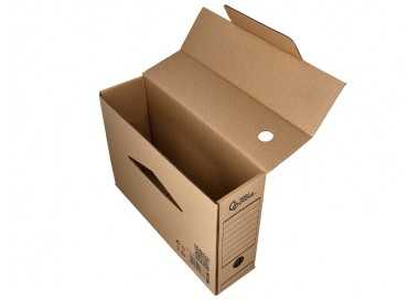 Caja archivo definitivo liderpapel folio carton reciclado 325g/m2 lomo 100 mm kraft 365x100x251 mm