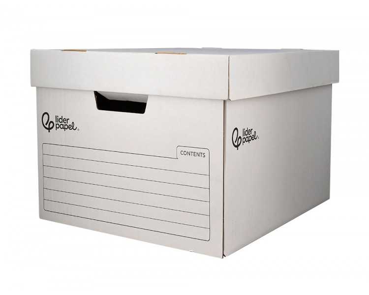 Cajon contenedor liderpapel carton automatico para 3 cajasarchivo def. folio / 4 archivadores a-z 387x333x260mm