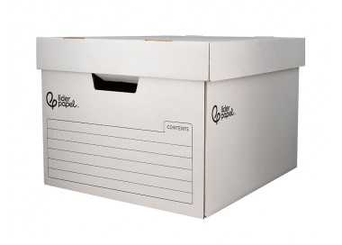 Cajon contenedor liderpapel carton automatico para 3 cajasarchivo def. folio / 4 archivadores a-z 387x333x260mm