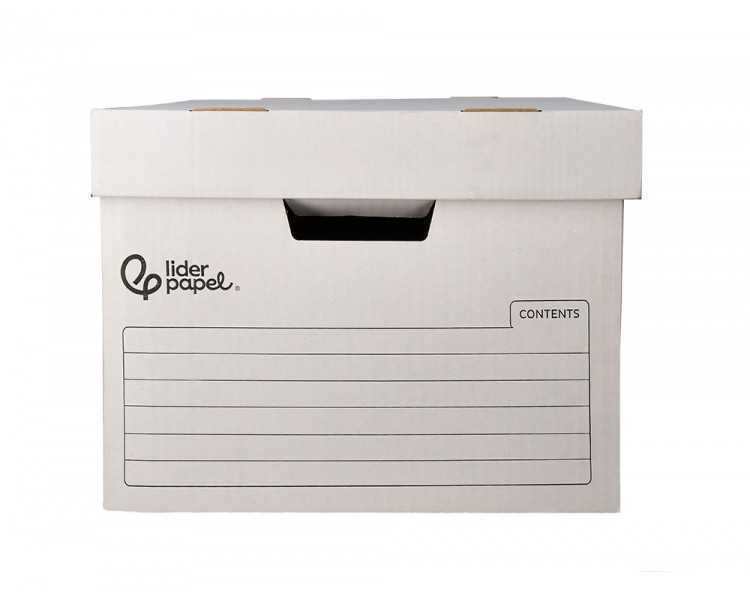 Cajon contenedor liderpapel carton automatico para 3 cajasarchivo def. folio / 4 archivadores a-z 387x333x260mm