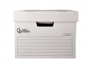 Cajon contenedor liderpapel carton automatico para 3 cajasarchivo def. folio / 4 archivadores a-z 387x333x260mm
