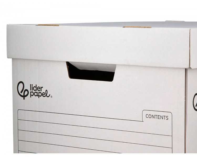 Cajon contenedor liderpapel carton automatico para 3 cajasarchivo def. folio / 4 archivadores a-z 387x333x260mm