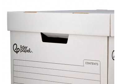 Cajon contenedor liderpapel carton automatico para 3 cajasarchivo def. folio / 4 archivadores a-z 387x333x260mm