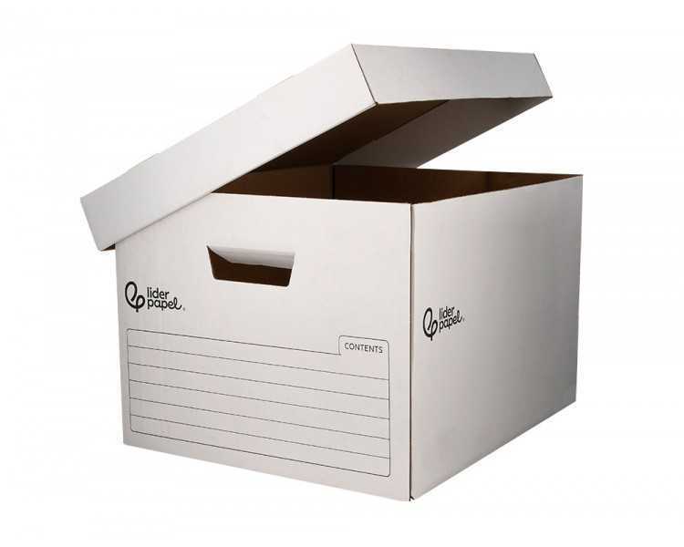 Cajon contenedor liderpapel carton automatico para 3 cajasarchivo def. folio / 4 archivadores a-z 387x333x260mm