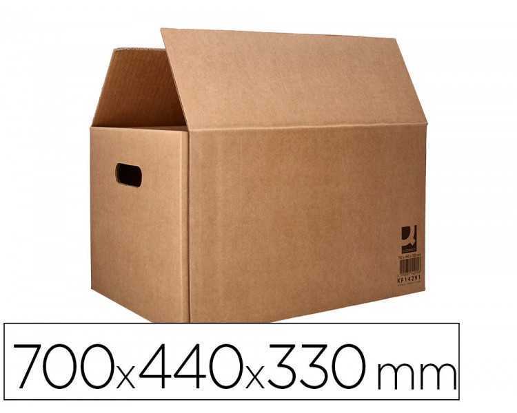 Caja para embalar q-connect americana ultrarresistente conasas carton canal doble 7 mm color kraft 700x440x330 mm