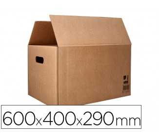Caja para embalar q-connect americana ultrarresistente conasas carton canal doble 7 mm color kraft 600x400x290 mm
