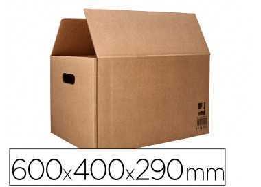 Caja para embalar q-connect americana ultrarresistente conasas carton canal doble 7 mm color kraft 600x400x290 mm