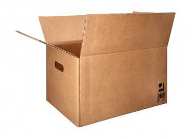 Caja para embalar q-connect americana ultrarresistente conasas carton canal doble 7 mm color kraft 600x400x290 mm
