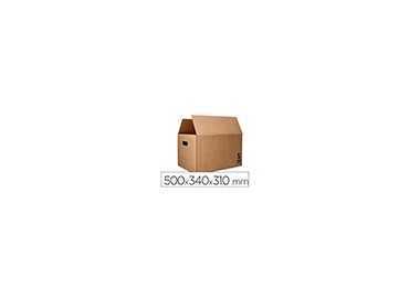 Caja para embalar q-connect americana ultrarresistente conasas carton canal doble 7 mm color kraft 500x340x310 mm