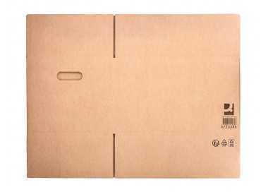 Caja para embalar q-connect americana ultrarresistente conasas carton canal doble 7 mm color kraft 500x340x310 mm